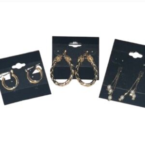 Wholesale 3 Pair of Quality Gold Earrings